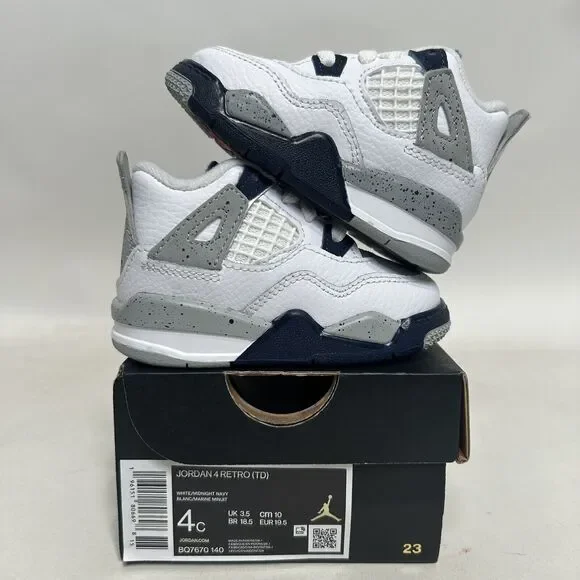 Nike Air Jordan 4 Retro TD “Midnight Navy White” 2024 - Picture 1 of 5